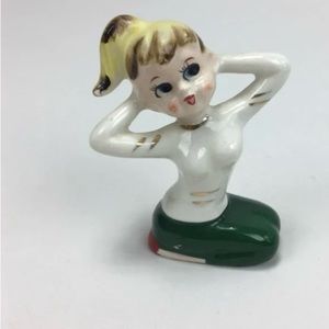 Vintage 1950's Pinup Girl Porcelain Figurine WWII. Vintage ceramic. RARE!